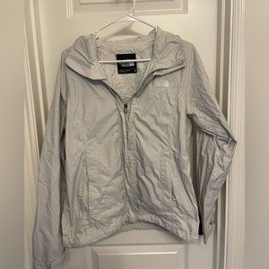 Light gray north face rain jacket